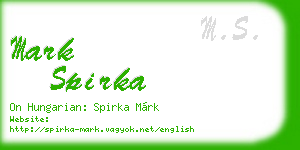 mark spirka business card